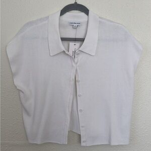 Calvin Klein White Button-Up Shirt